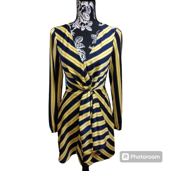 Express Mock Wrap V-Neck Dress - Picture 6 of 8